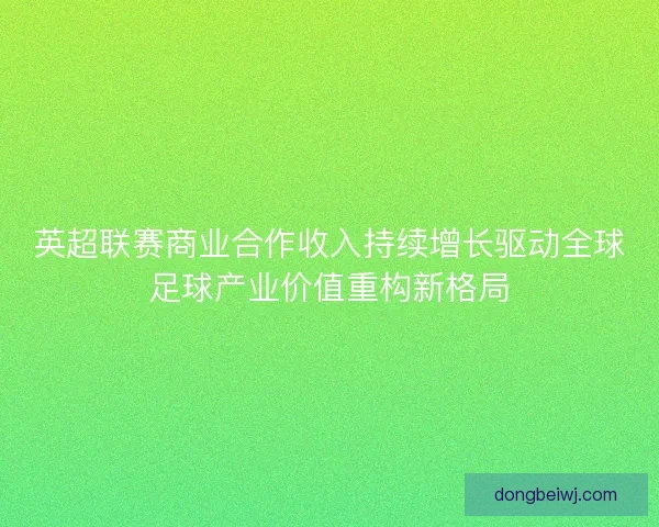 英超联赛商业合作收入持续增长驱动全球足球产业价值重构新格局