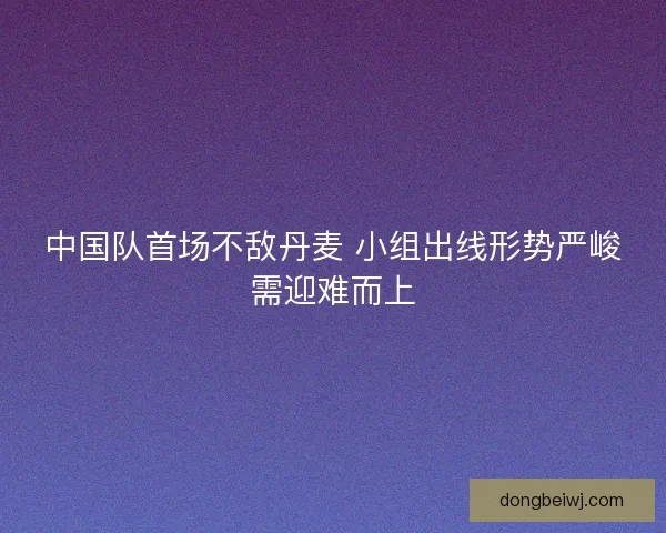 中国队首场不敌丹麦 小组出线形势严峻需迎难而上