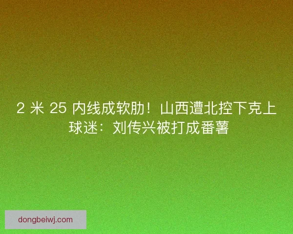 2 米 25 内线成软肋！山西遭北控下克上 球迷：刘传兴被打成番薯
